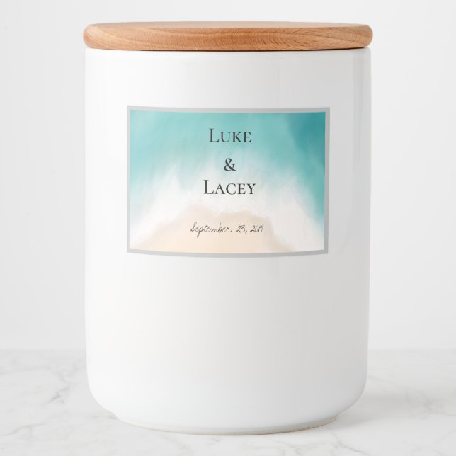 Pour Bocaux bouteille de bière de mariage de plage étiquette (Devant)