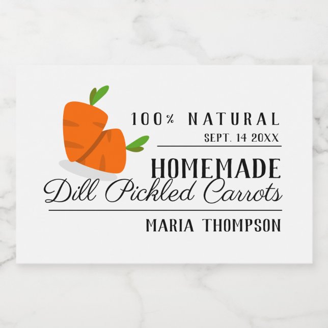 Pour Bocaux Carottes croustillantes - Étiquette de canne de ré (Étiquettes simples)