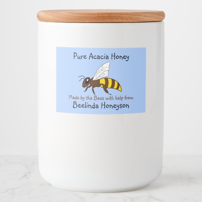 Pour Bocaux Cartographie Abeille Acacia Miel Jar Étiquette (Devant)