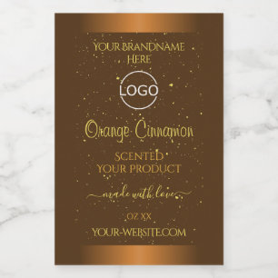 Pour Bocaux Chic Orange Brown Étiquette Gold Parties scintilla