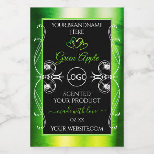 Pour Bocaux Dazzling Green Black Produit Étiquette Bijoux Logo