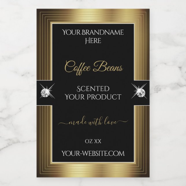 Pour Bocaux Décontracté café noir brillants Brown Étiquette pr (Étiquettes simples)
