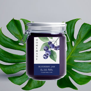 Pour Bocaux Élégant Étiquette de confiture de bleuets fait mai