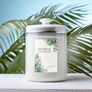 Pour Bocaux Elégant Feuille aquarelle Étiquette bougie