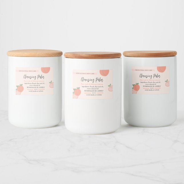Pour Bocaux Élégante Mignonne Pêche Gras Fruité | Étiquette de (Bouteilles)