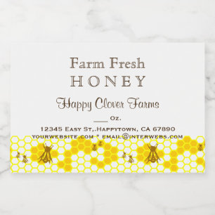Pour Bocaux Étiquette alimentaire personnalisé Honey Bee Honey