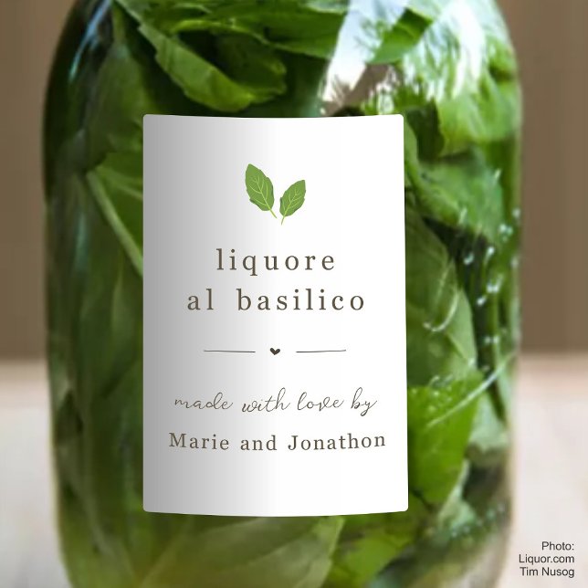 Pour Bocaux Étiquette cadeau Basil Liqueur Bottle fait maison (Créateur téléchargé)