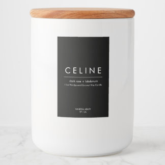 Pour Bocaux Étiquette de bougie minimaliste Élégant blanc sur