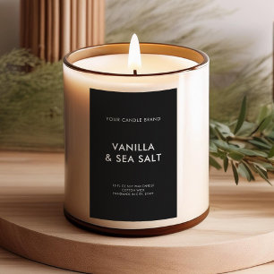 Pour Bocaux Étiquette de bougie noire minimaliste moderne simp