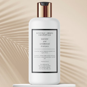 Pour Bocaux Étiquette de bouteille de shampooing noir blanc