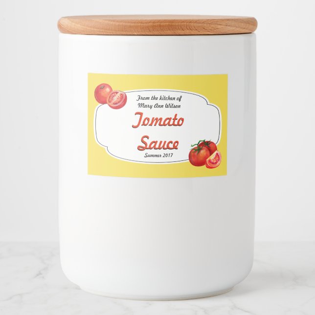 Pour Bocaux Étiquette de canne à la sauce tomate (Devant)