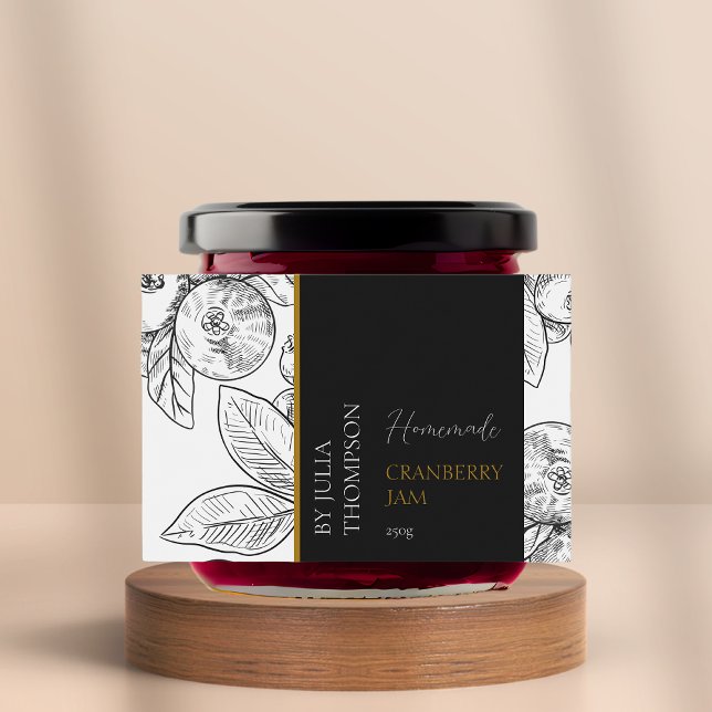 Pour Bocaux Étiquette de confiture de canneberge maison modern (Créateur téléchargé)