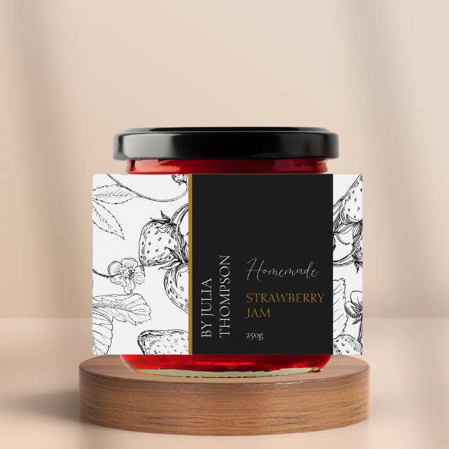 Pour Bocaux Étiquette de confiture de fraises maison moderne (Créateur téléchargé)