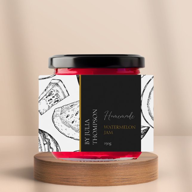 Pour Bocaux Étiquette de confiture de pastèque maison moderne (Créateur téléchargé)