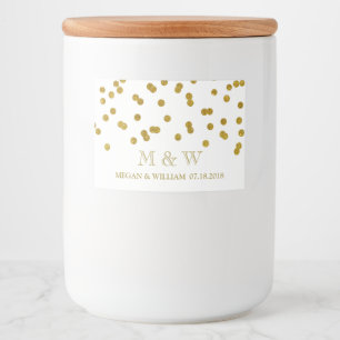 Pour Bocaux Étiquette de monogramme personnalisé Gold Confetti