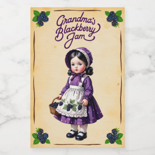Pour Bocaux Étiquette de nourriture vintage Confiture de mûres