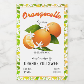Pour Bocaux Étiquette de petite bouteille Orangecello moderne