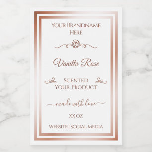 Pour Bocaux Étiquette de produit blanc Rose Gold Frame Vintage