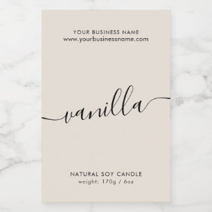 Pour Bocaux Étiquette de produit de chandelle à script neutre