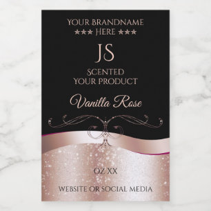 Pour Bocaux Étiquette de produit de décoration or Rose Wavy