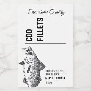 Pour Bocaux Étiquette de produit filets de cabillaud