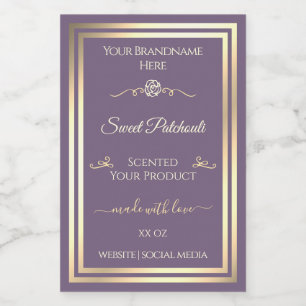 Pour Bocaux Étiquette de produit lavande Gold Frame et Rose Vi