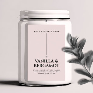 Pour Bocaux Étiquette de produit minimaliste à bougie rose