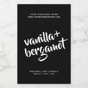 Pour Bocaux Étiquette de produit moderne en bougie noire