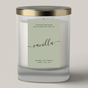 Pour Bocaux Étiquette de produit moderne sauge vert script