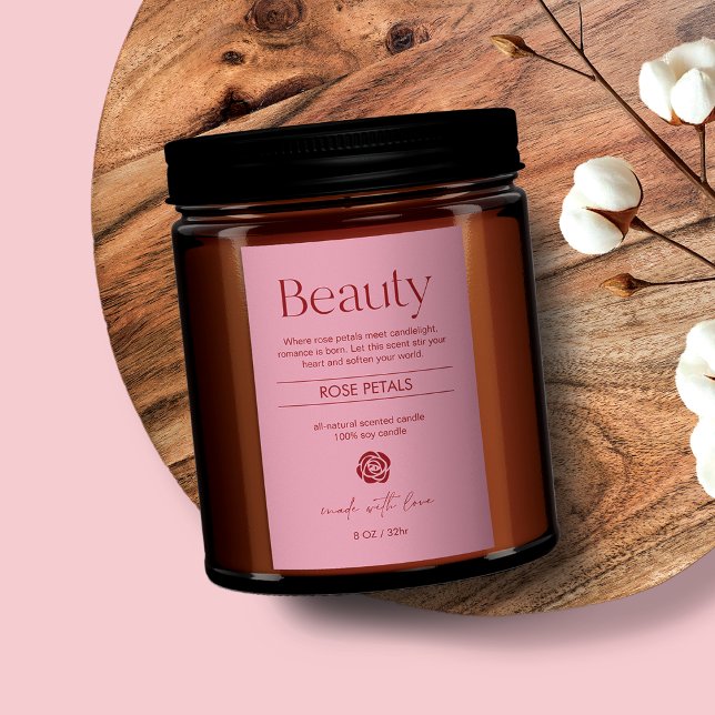 Pour Bocaux Étiquette de produit rose (Créateur téléchargé)