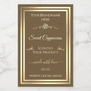 Pour Bocaux Étiquette de produits Brown et or noisette Rose Vi