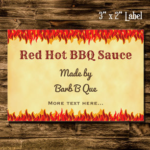 Pour Bocaux Étiquette de sauce piquante BBQ rétro modifiable F