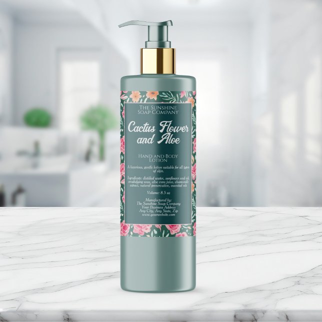 Pour Bocaux Étiquette d'emballage floral imperméable (Créateur téléchargé)