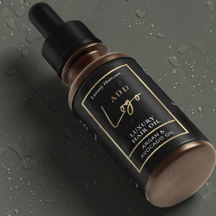 Pour Bocaux Étiquette étanche Black & Gold 2 OZ Dropper Bottle