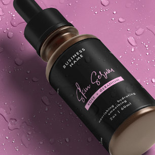 Pour Bocaux Étiquette étanche noir et rose 2 OZ