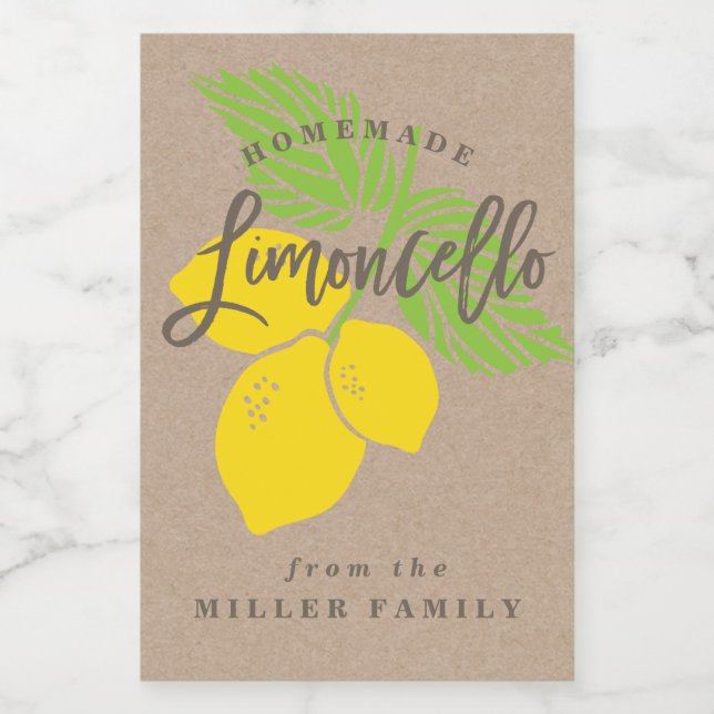 Pour Bocaux Étiquette Limoncello, Petite bouteille, mini boute (Étiquettes simples)