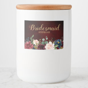 Pour Bocaux Étiquette mariage Boho Rustique Floral de la Marin
