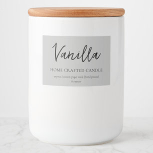 Pour Bocaux Étiquette minimaliste de bougie gris