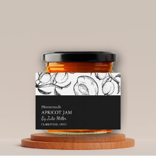 Pour Bocaux Étiquette simple de confiture d'abricot noir et bl