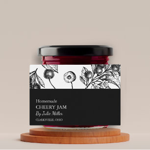 Pour Bocaux Étiquette simple de confiture de cerisier noir et