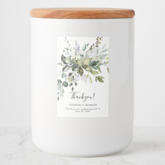 Pour Bocaux Eucalyptus Mariage Thankyou Food Étiquette Set