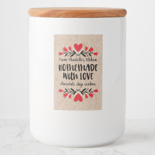 Pour Bocaux Fabriqué avec l'amour Étiquette de nourriture et d