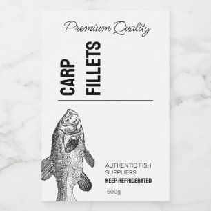 Pour Bocaux Filets de poisson en carpe Étiquette de produit