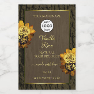 Pour Bocaux Floral Brown Arbre Grain Produit Logo Étiquette
