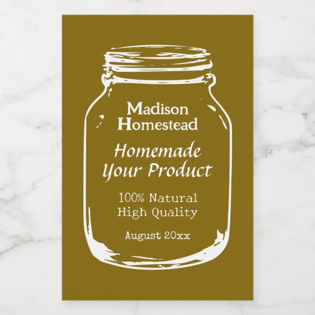 Pour Bocaux Homestead Mason Jar esquisse nourriture étiquette  (Étiquettes simples)
