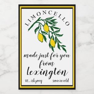 Pour Bocaux Limoncello Citrons Sur Branche Étiquette bouteille