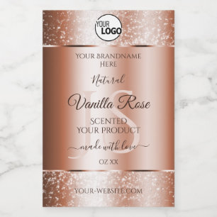 Pour Bocaux Logo Étiquette de Parties scintillant douce Rose d