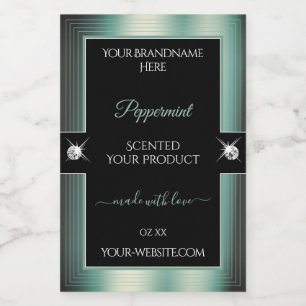 Pour Bocaux Noble Black Icy Turquoise brillant Étiquette de pr