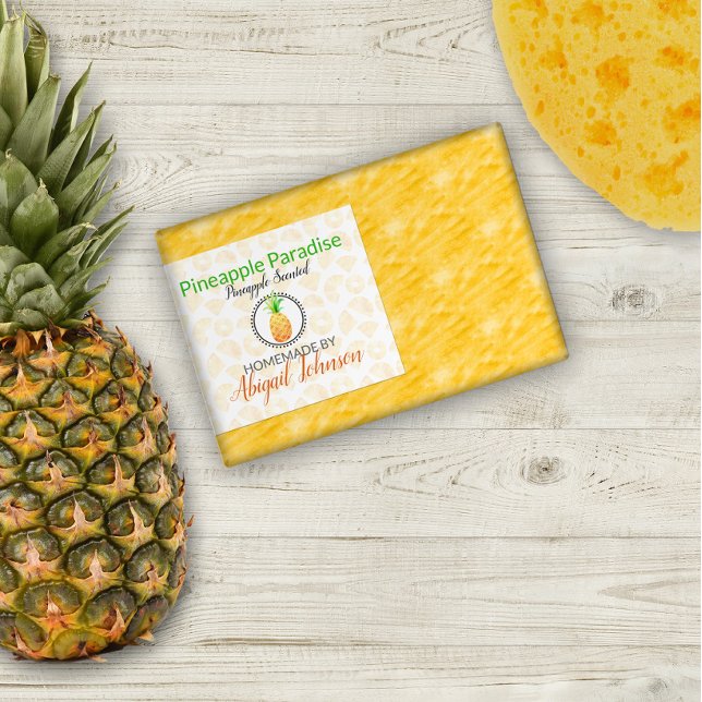 Pour Bocaux Savon artisanal à l'ananas | Étiquette d'analyse (Créateur téléchargé)