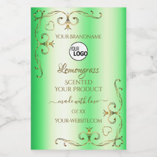 Pour Bocaux Shimmery Green Ornate Étiquette de produit avec lo